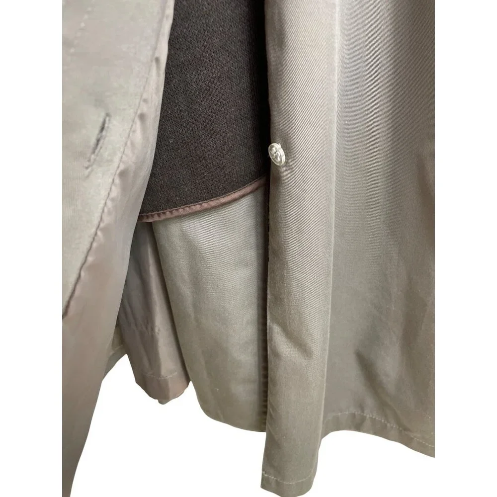 Vintage Arnie II Trench Coat Mens 44L Khaki Zip Out Lining Pockets Belted - Picture 8 of 13